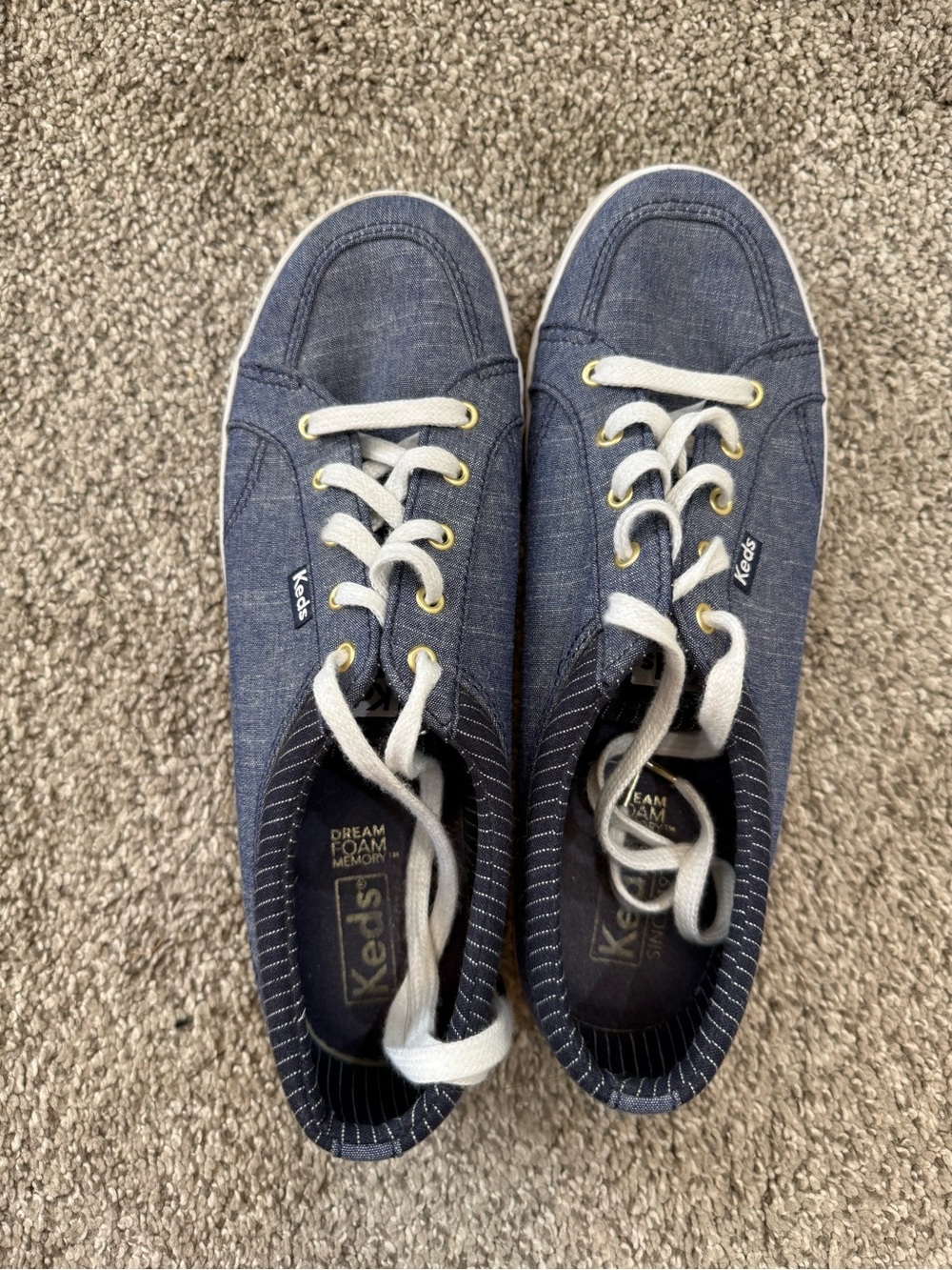 Keds Navy Canvas Low-Top Sneakers with White Laces
